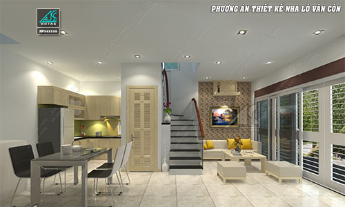 Thiết kế nội thất nhà lô 32,2m2 xinh xắn dễ thương (NP141114)
