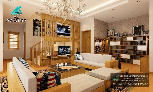Thiết kế nội thất đẹp cho biệt thự 2 tầng mái thái hiện đại ở Hà Nam NT17055