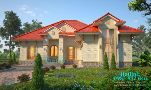 Chuẩn thiết kế biệt thự nhà vườn kiểu Mỹ phong cách địa Trung Hải Florida BT8309