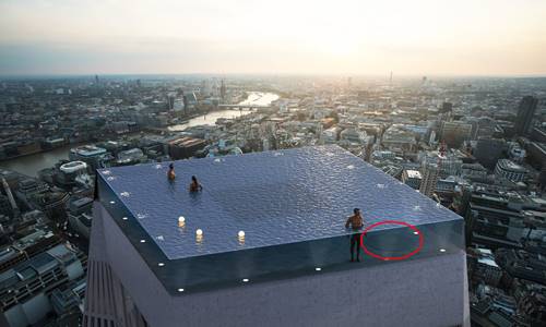 Mê mẩn với thiết kế bể bơi vô cực 360 độ đầu tiên thế giới trên nóc cao ốc London