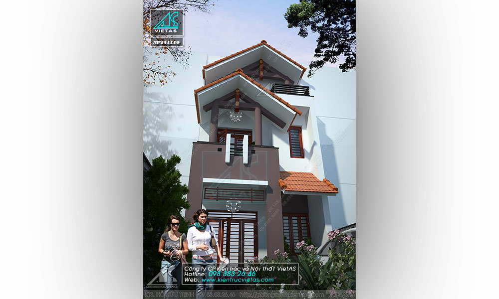 Mẫu nhà phố đẹp 5x48m mái ngói hiện đại Triệu Sơn - Thanh Hóa PA2