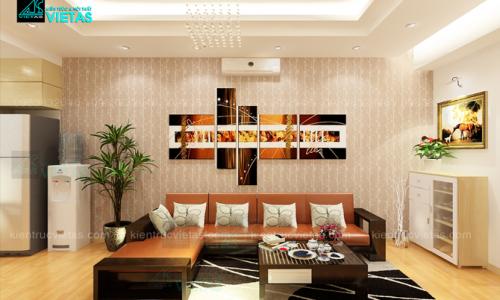Thiết kế nội thất chung cư 67m2 cho vợ chồng trẻ ở HH2C Linh Đàm (ảnh thi công)