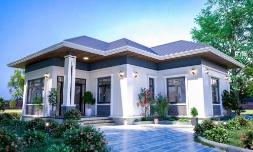 Mẫu Biệt Thự 1 Tầng Mái Nhật Hiện Đại 150m2 Hà Tĩnh BT26312
