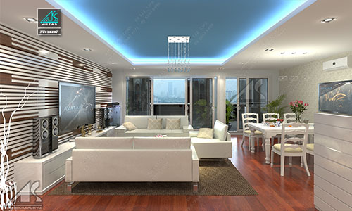 Thiết kế nội thất chung cư 145m2 Golden Land Thanh Xuân (NT141107)