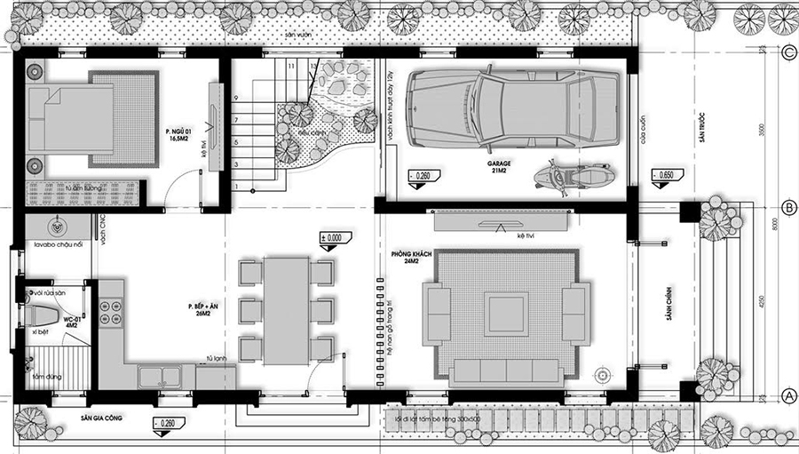 Say đắm mẫu biệt thự 2 tầng mái nhật diện tích 12x11m có 3 phòng ngủ -  BT1956 – Kiến Trúc SABOHOME
